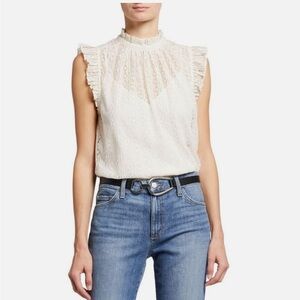 NWT FRAME sleeveless ruffle top size small